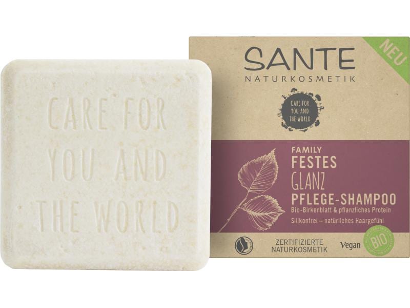 SANTE Shampoo Birke Glanz 60 g Natürliches festes Shampoo mit Kokos-Duft