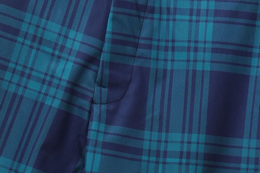 Sheck - Geruite rechte broek met middelhoge taille