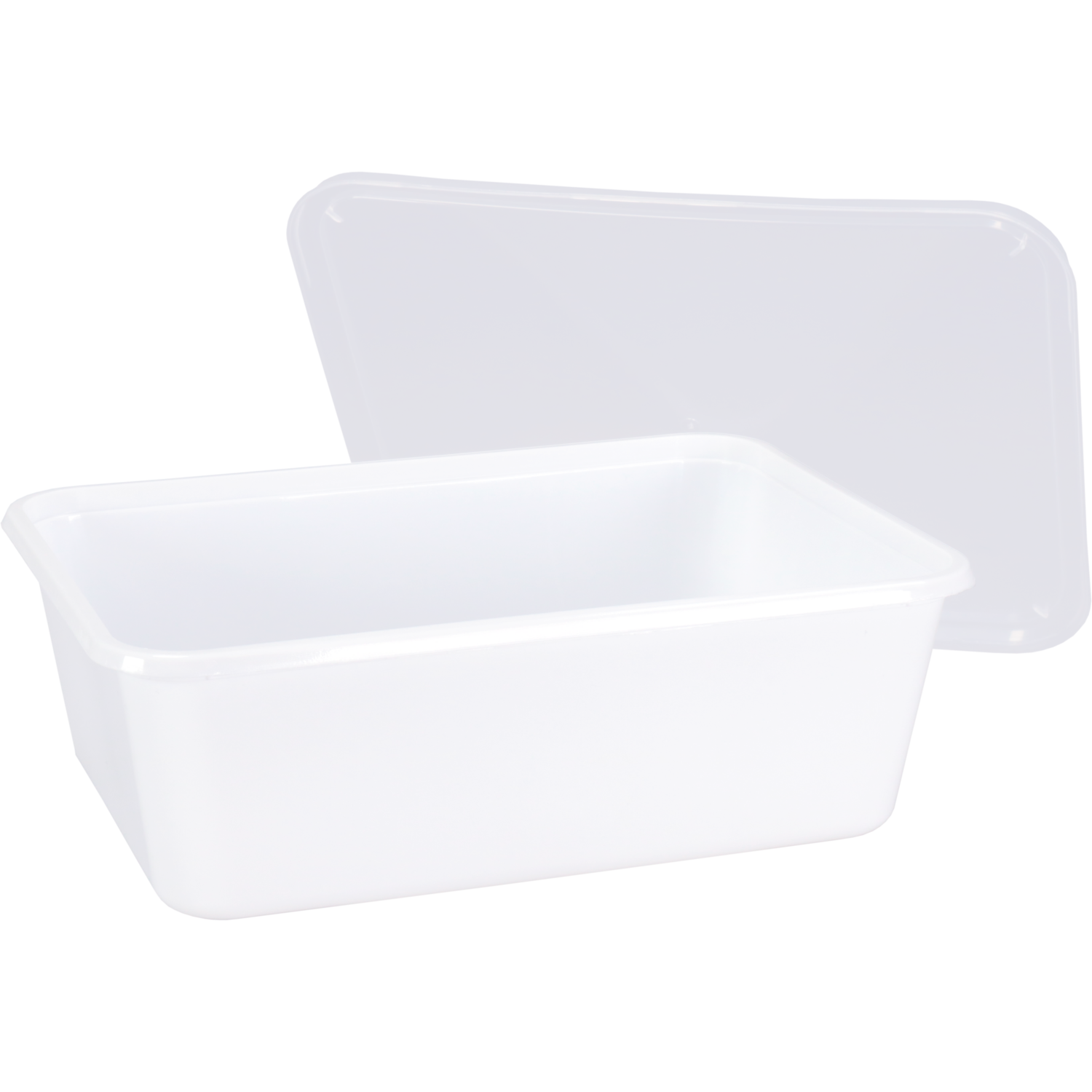 Bak, PP, 1000ml, incl. deksel, 183x135x63mm, wit/transparant