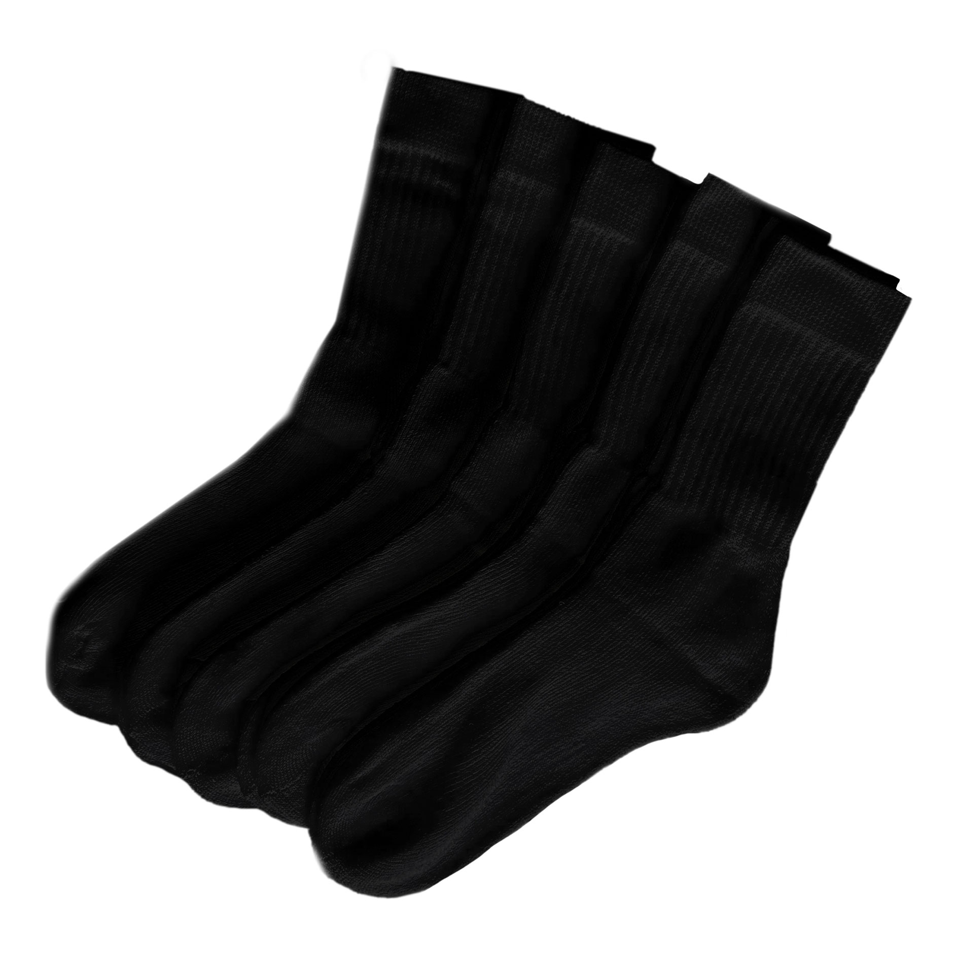 5er Pack Sport Socken - schwarz - mit elastischem Bündchen