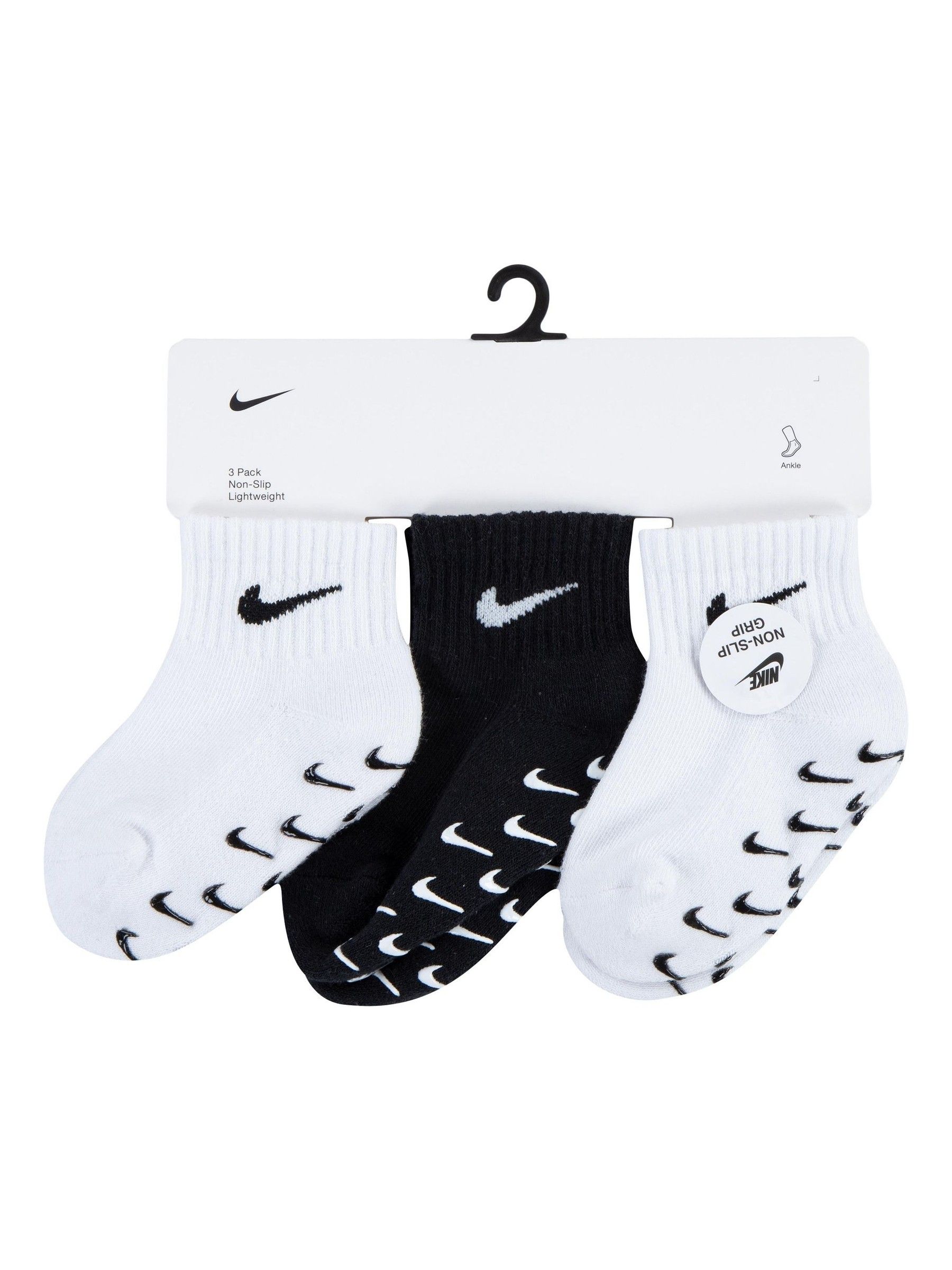 Wit - Nike set van 3 paar babysokjes met antislip