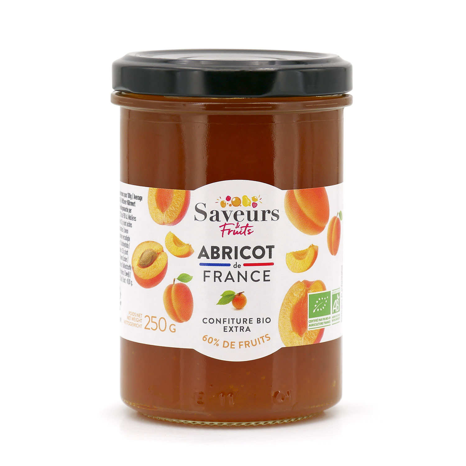 Confiture extra d'abricot de France bio