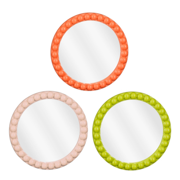 Jax spiegel licht roze oranje groen - h2xd25cm