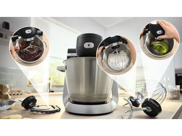 Bosch Serie 6 MUMS6ZS17, 5,5 L, Sort, Rustfrit stål, Dreje, 3,5 kg, 3,5 kg, 1,1 m