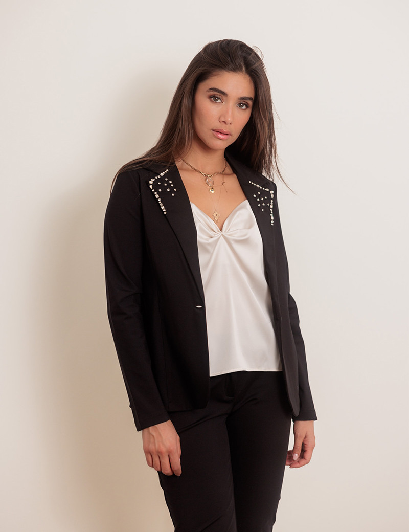 HBT EUPHORIA |  VESTE FEMME SHIRLEY STRASS NOIR