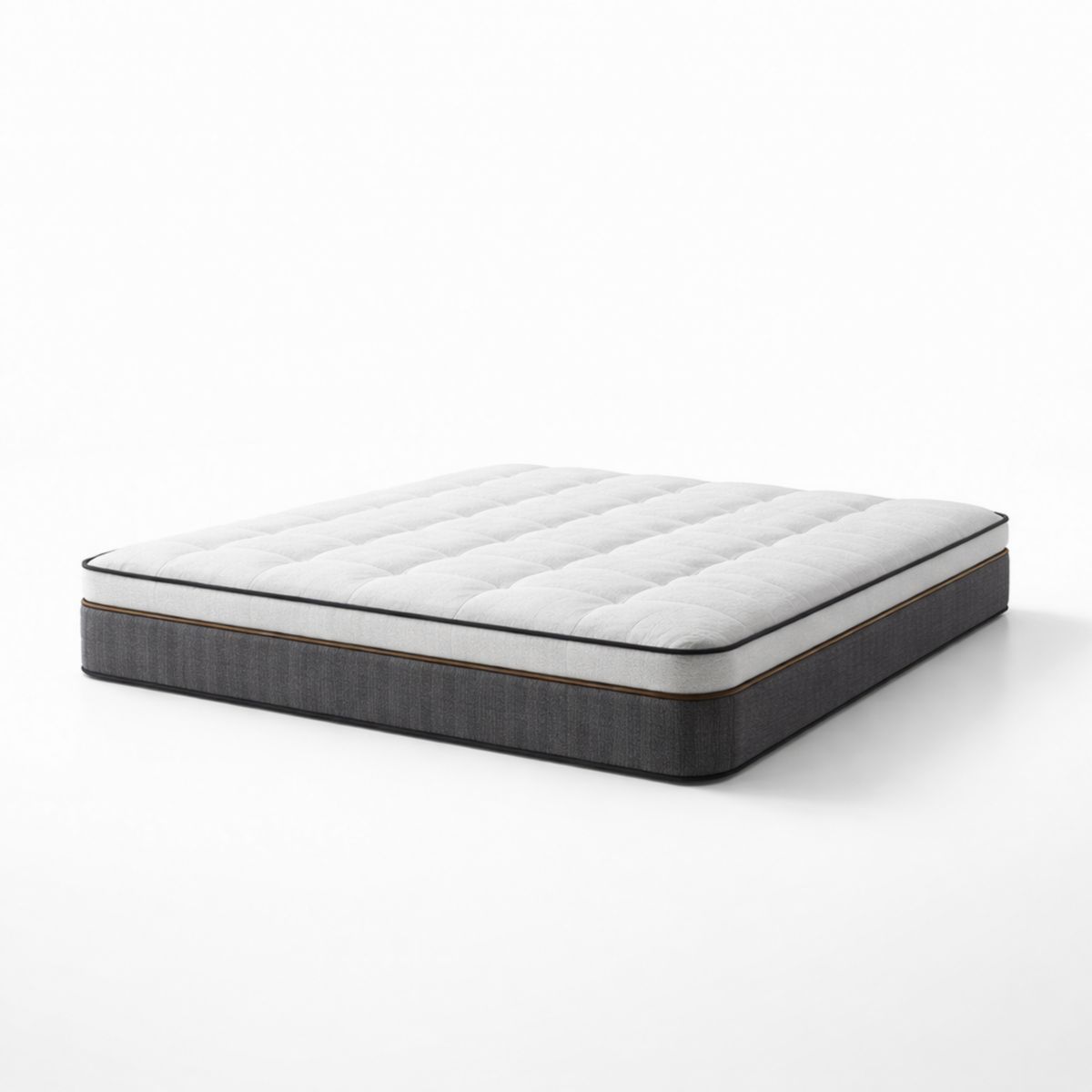 Matratze Kaltschaum 200x180 cm Polyester Weiß/Grau
