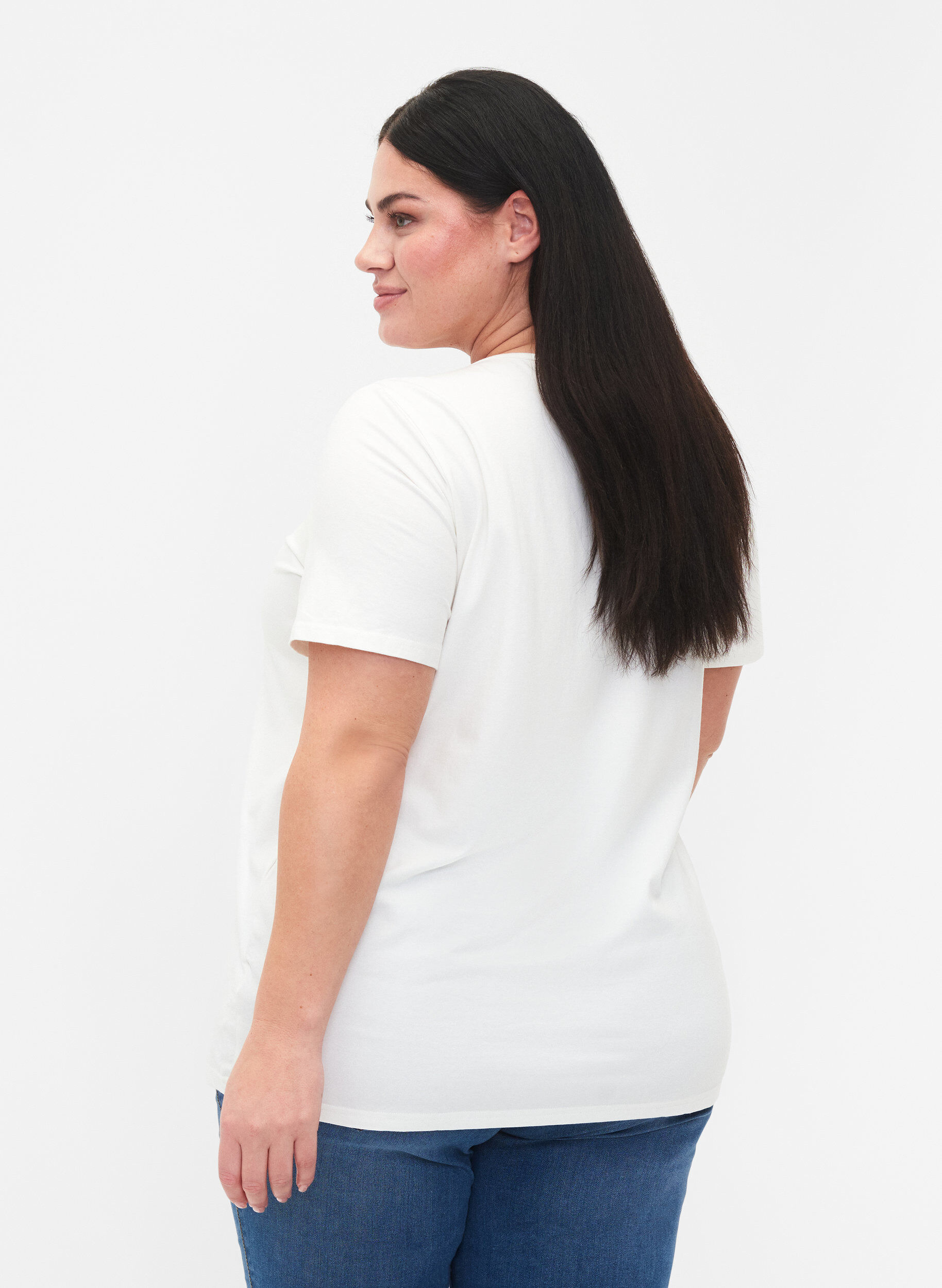 T-shirt med v-udskæring og krydsdetalje