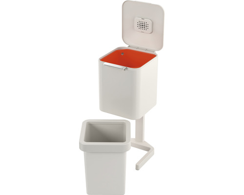Joseph & Joseph Totem Prullenbak met scharnierend deksel, 2 compartimenten, 20 liter, steengrijs, 30092