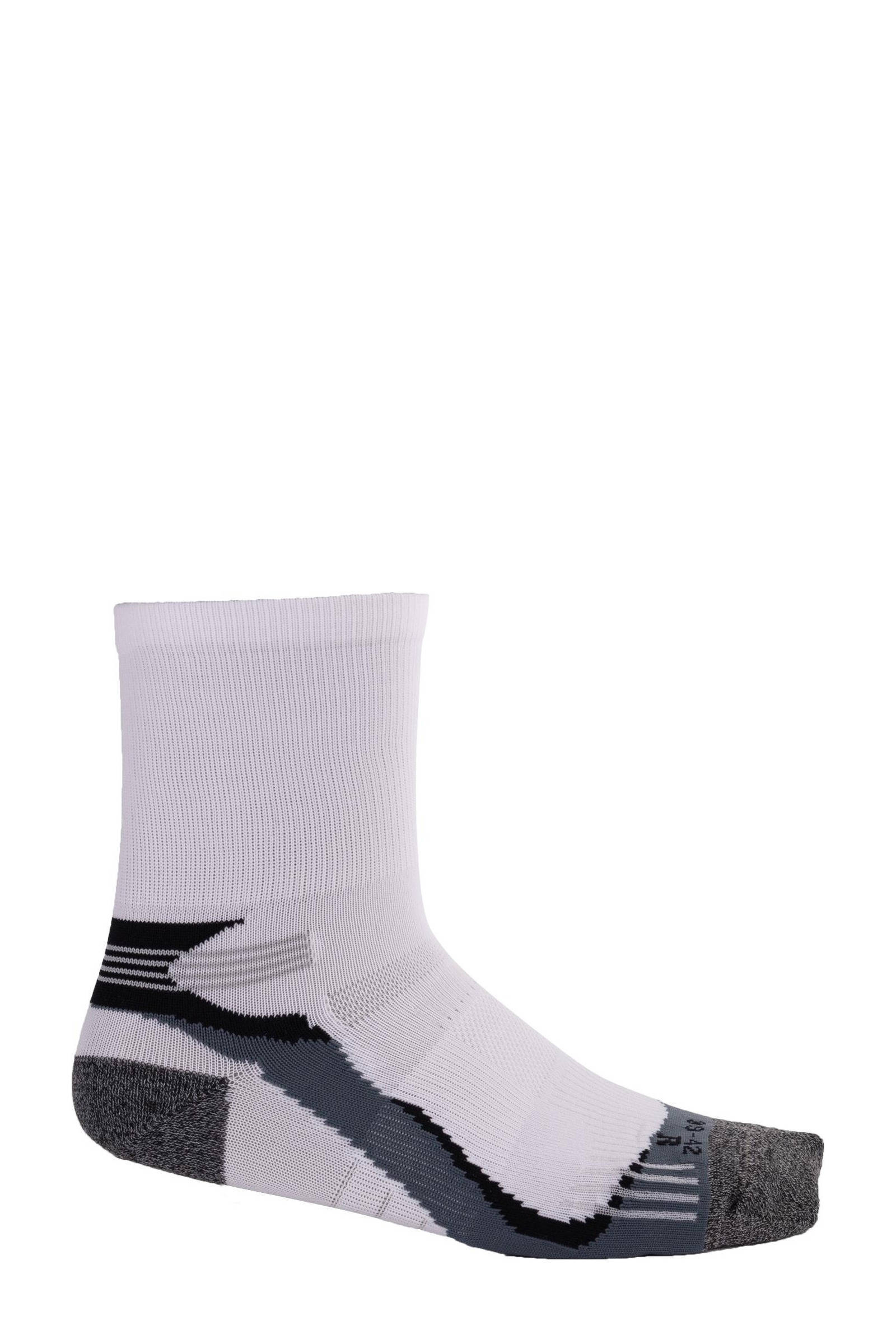 Rucanor sportsokken Running Socks Mid wit/grijs