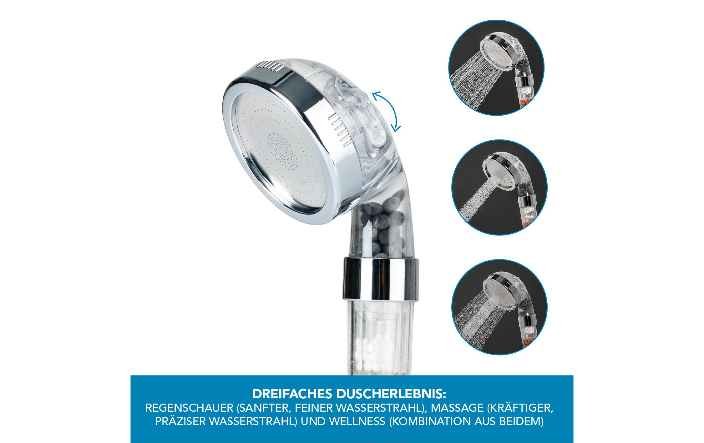Handbrause Spa 3 in 1Duschkopf 3 Wasserstrahl-Modi