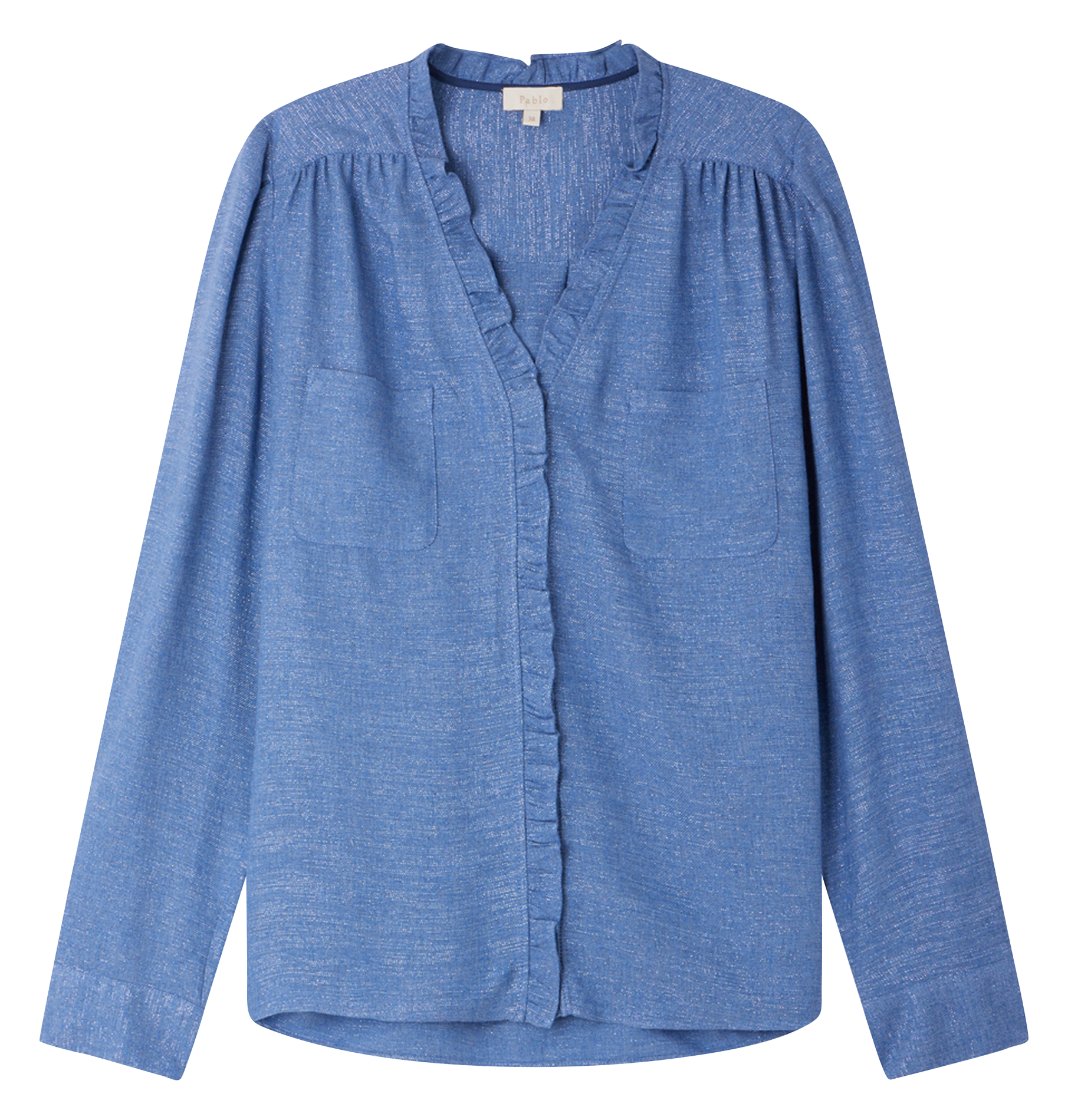 BINDY - Chemise ample à volants| Bleu