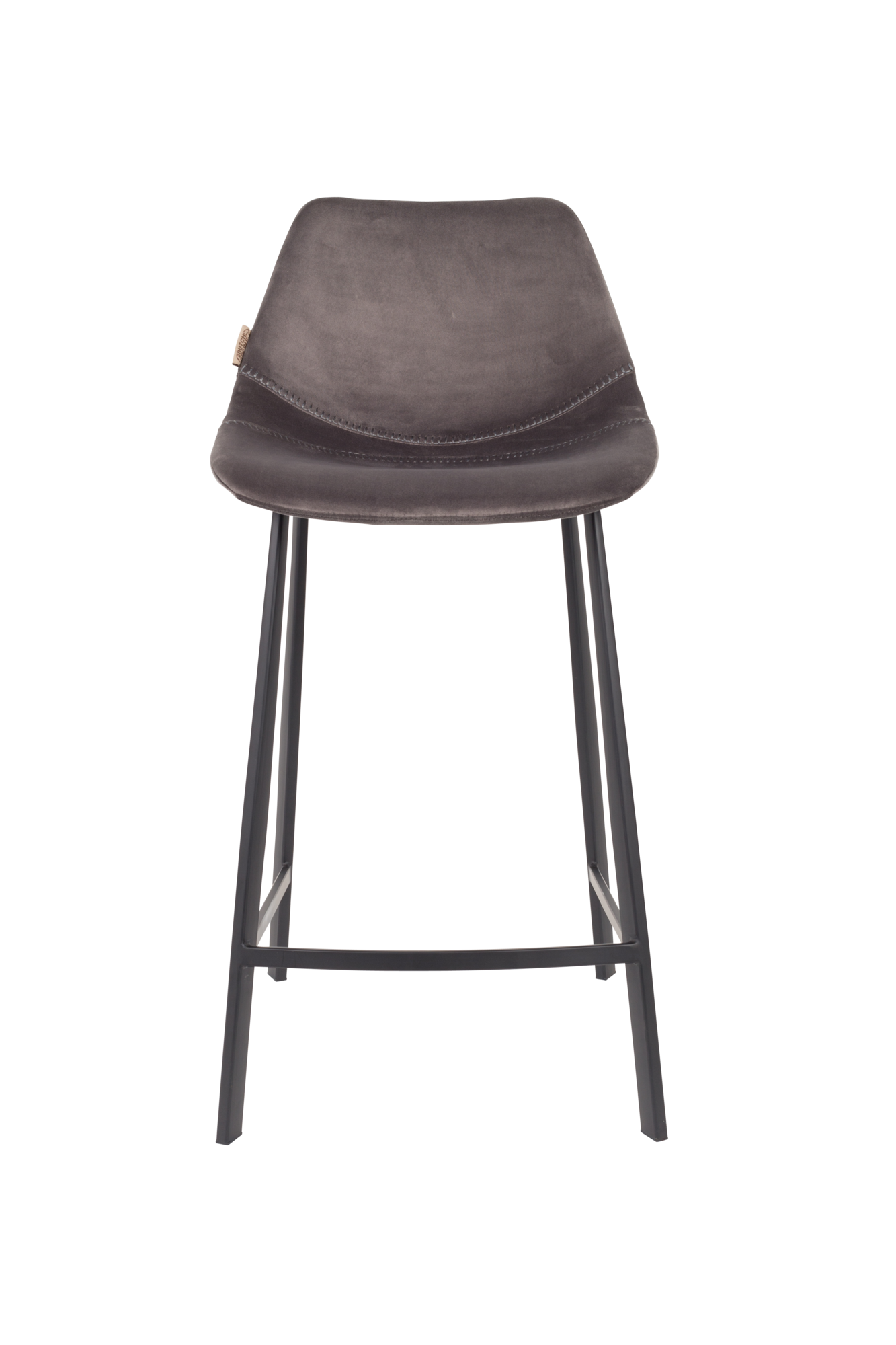Barkruk Franky velvet (zithoogte 65 cm) grijs - set van 2