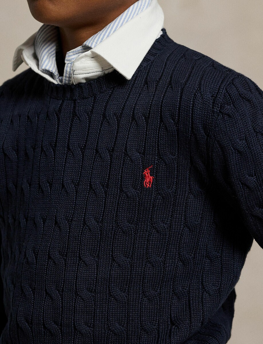 POLO RALPH LAUREN<br>Suéter com padrão de tranças
