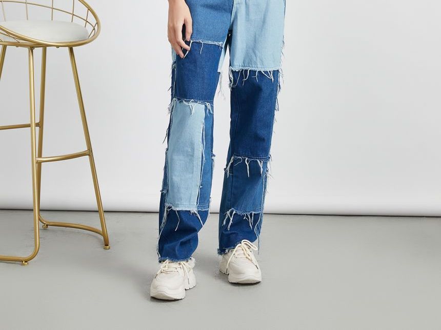 Pandaramma - Off-shoulder crop top met gerimpelde rand en strik aan de voorkant
