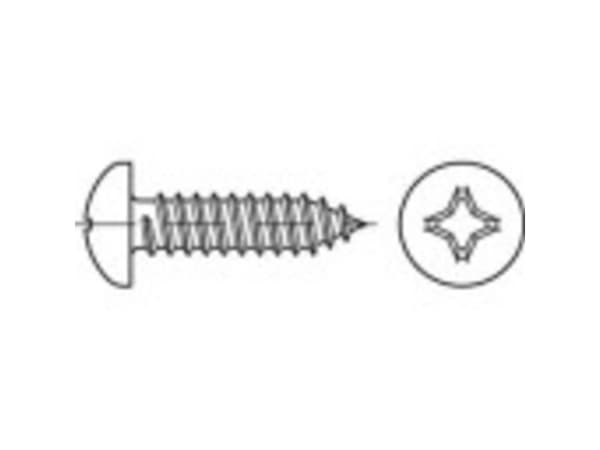 TOOLCRAFT TO-5435349 Linse kærvskruer 19 mm Krydskærv Pozidriv DIN 7981 Stål Galvaniseret 100 stk