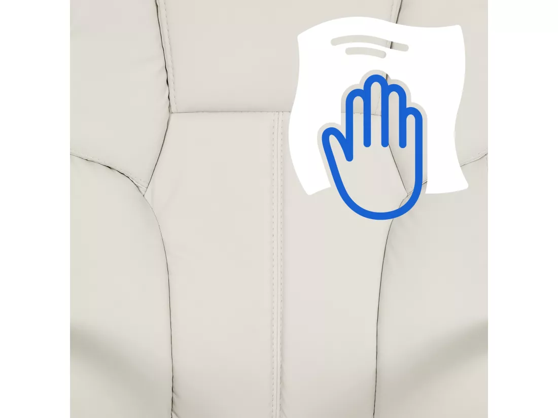 Chaise de bureau - Similicuir & Métal chromé - Blanc - XXL Xanthos