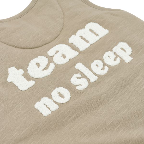 Slaapzak Jumper Winter Slub Met Team No Sleep Applicatie Taupe / Offwhite 80 cm
