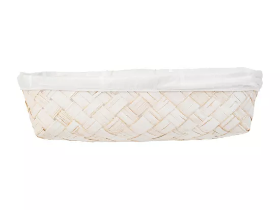 Plateau en bambou doublé blanc 36x24x8h