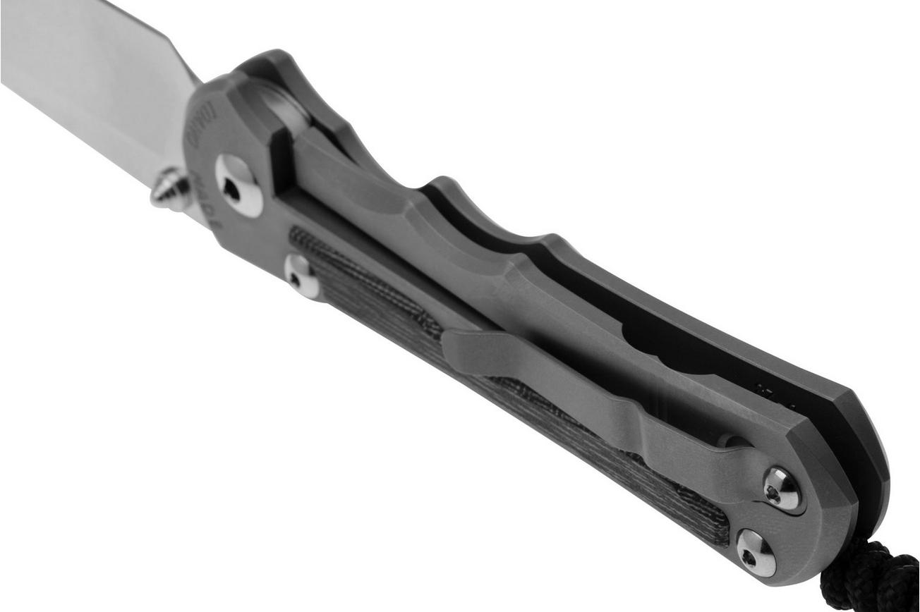 Chris Reeve Large Inkosi LIN-1116 Glass Blasted Inlay Micarta Black Drop Point, zakmes