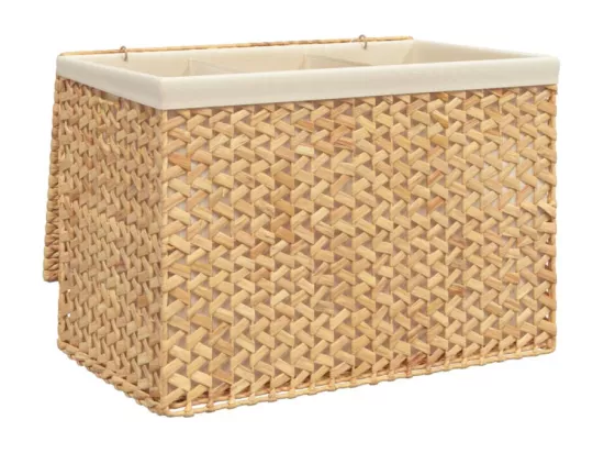 Panier à linge avec 3 sections 75x42,5x52 cm hyacinthe d eau