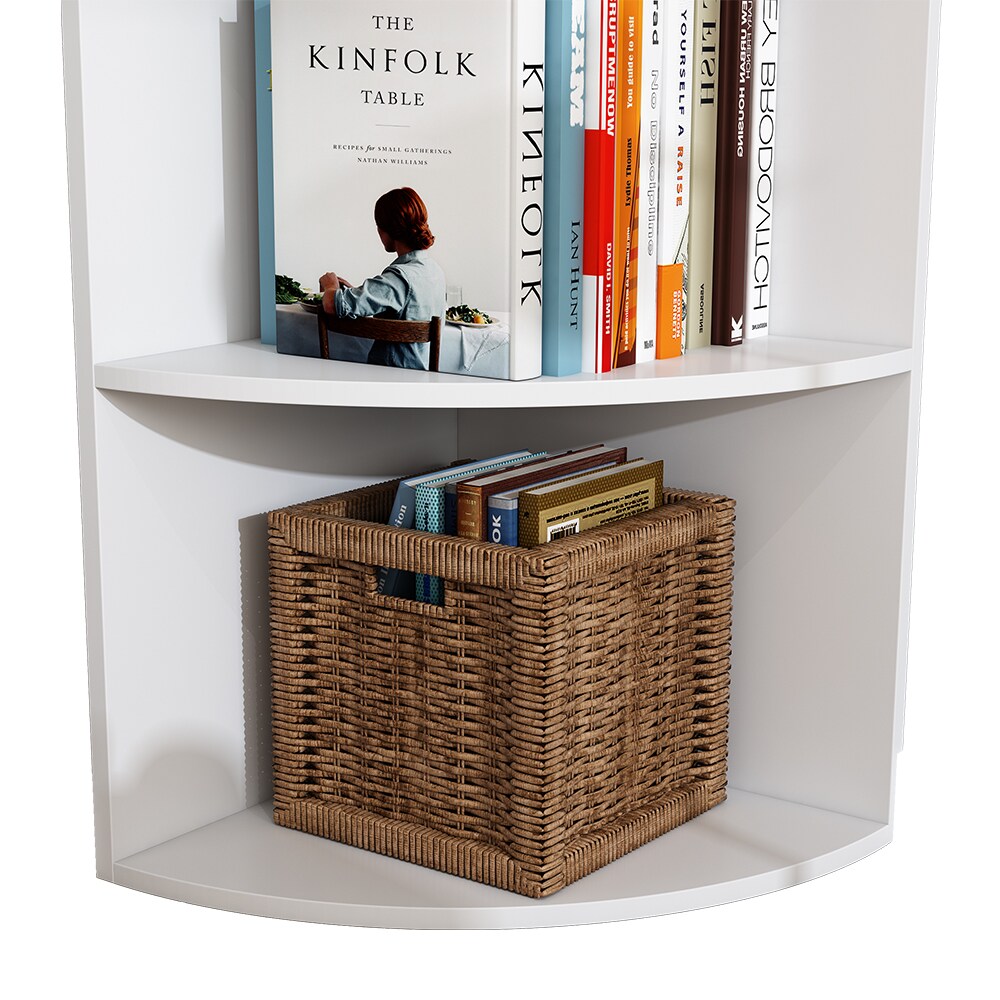 Oskar-Store Eckregal Fabienne, 180x40cm, Weiß, stehendes Bücherregal mit 5 Fächern