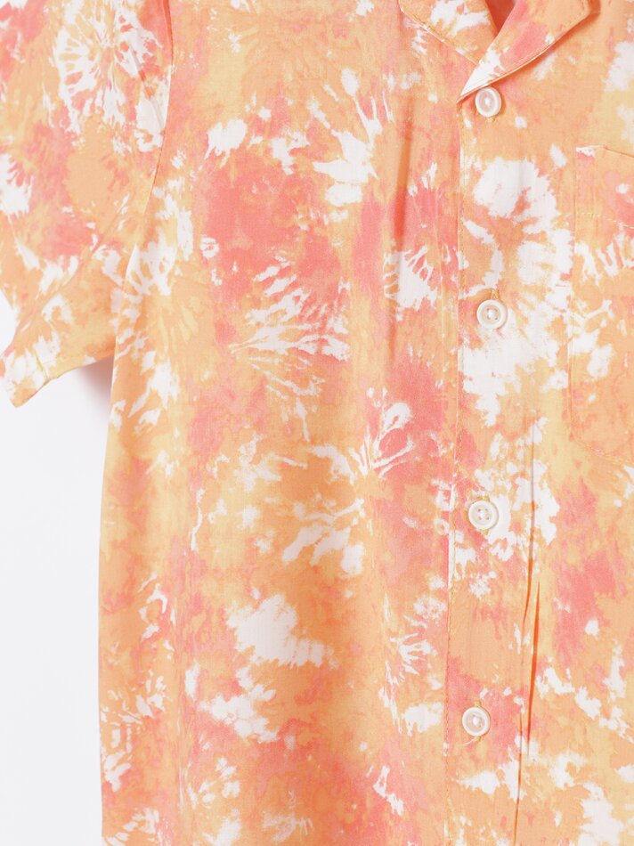 Camisa estampada Resort - Laranja