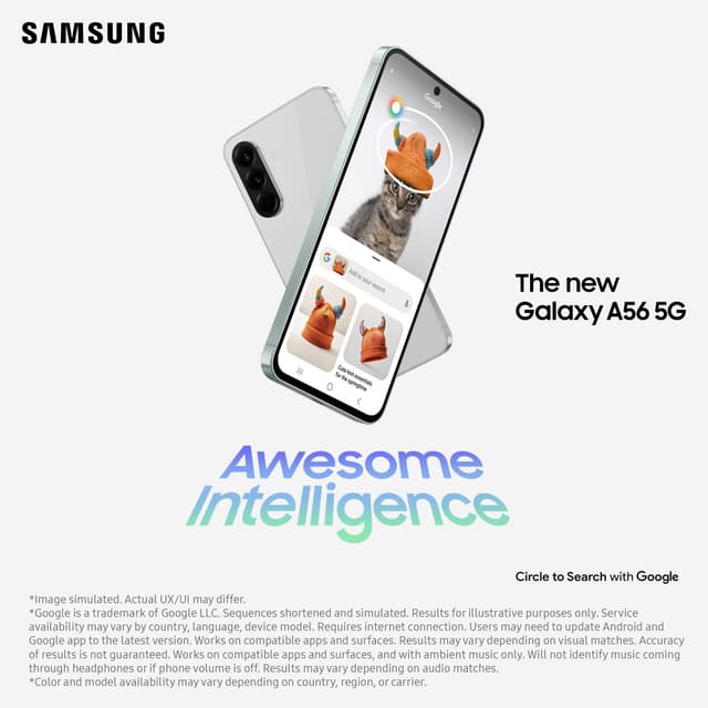 Samsung Galaxy A56 5G smartphonen8/256GB (lysegrå)