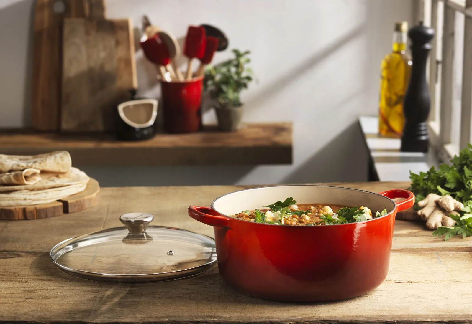 Le Creuset Støbejernsgryde m. glaslåg