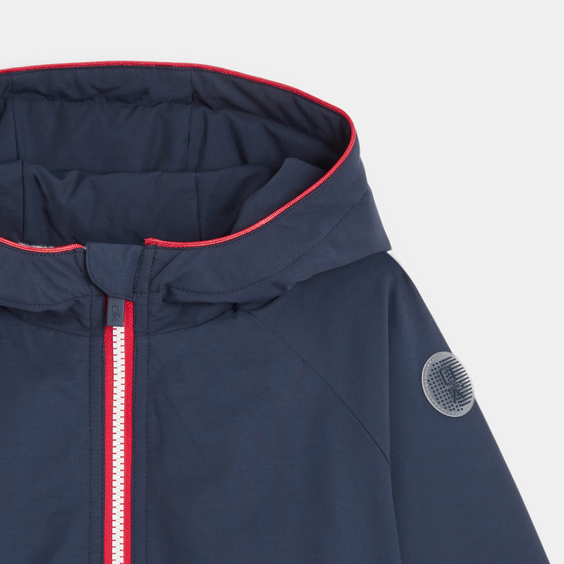 Blouson doublé à capuche bleu garçon
