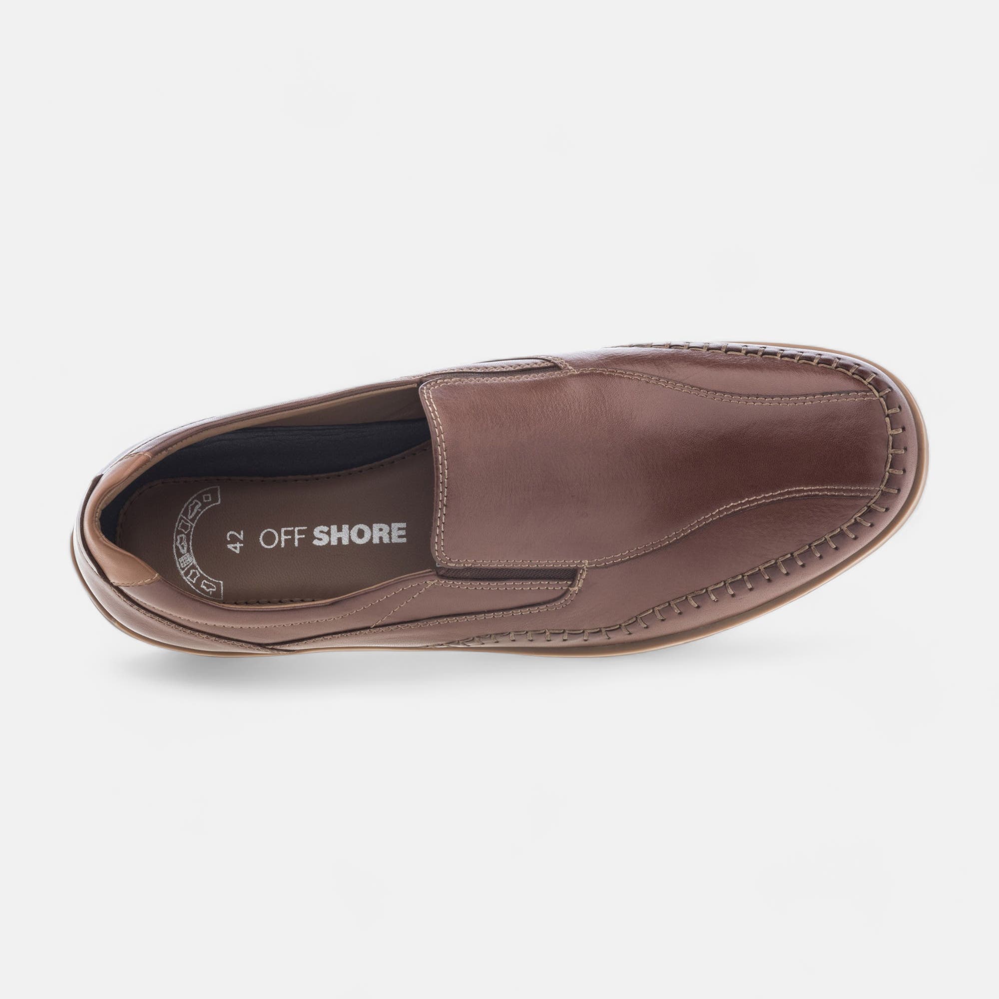 Mocassins pieds sensibles Homme en cuir cognac