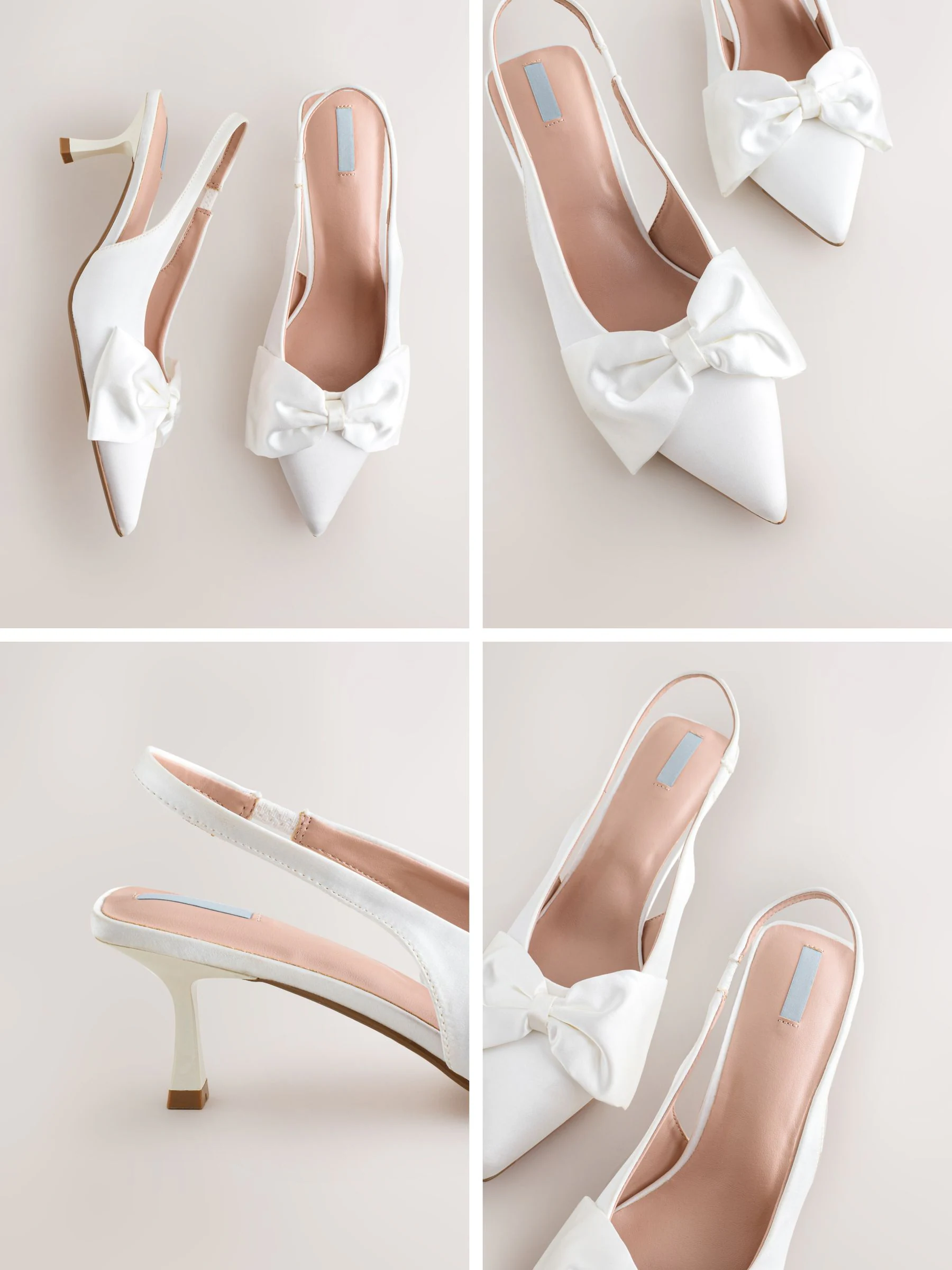 Wit - Forever Comfort® Wedding Satin Bow Pointed Toe Slingback Heels