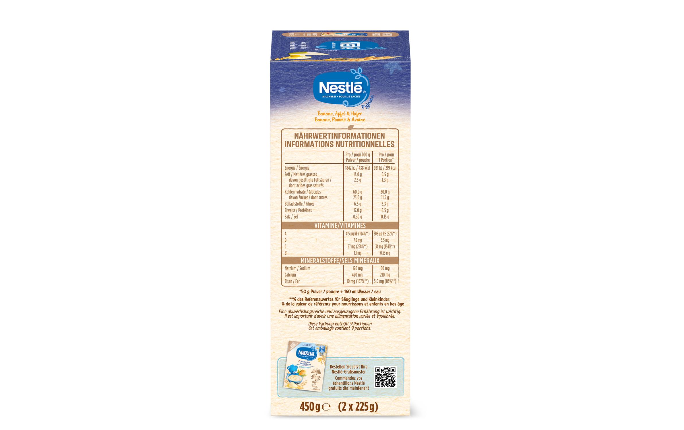 Milchbrei Baby Cereals Pyjama Banane Apfel Hafer 450 gGetreidebeikost