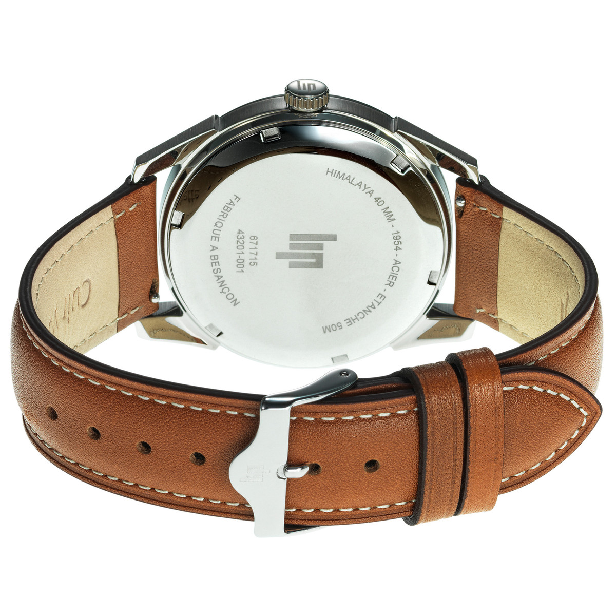 Montre LIP homme bracelet cuir marron