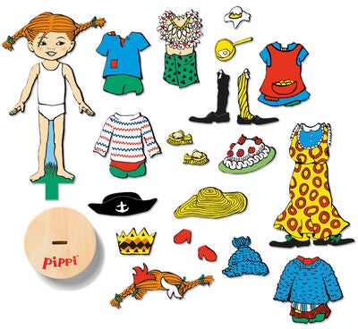 Pippi Magnetisk Dukke Klesskift