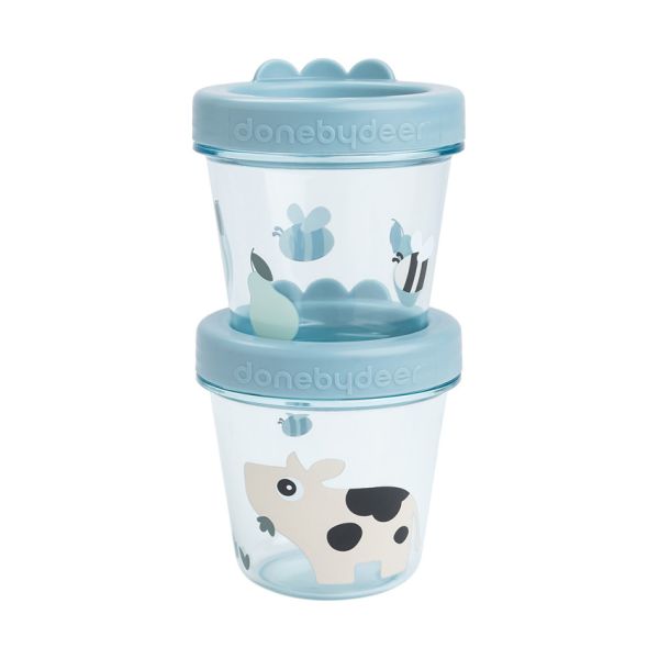 Done By Deer Tiny Farm Bewaarbakjes - 2-Pack - Blue