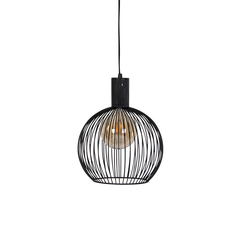Design ronde hanglamp zwart 30 cm - Dos