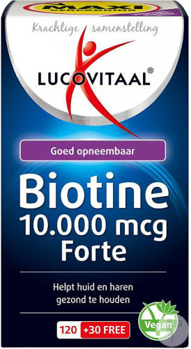 Lucovitaal Biotine 10.000mcg Forte Complément Alimentaire 150 Comprimés À Sucer