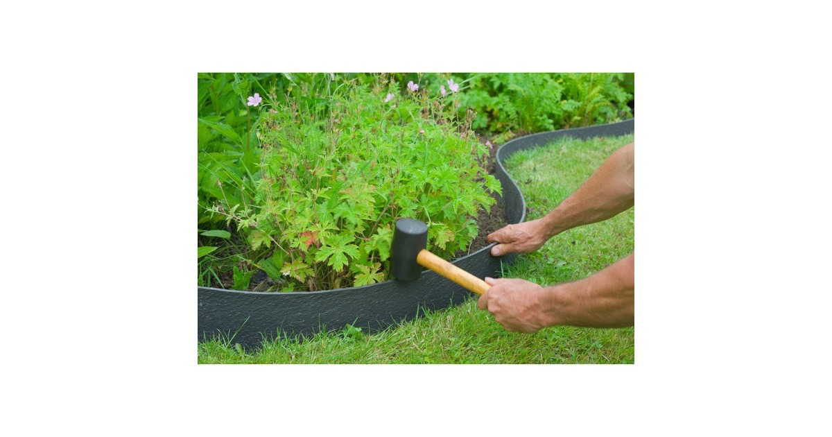 NatureBorderrand met textuur begrenzing  (Zwart, 5 mm - H 12 cm x 12 m)