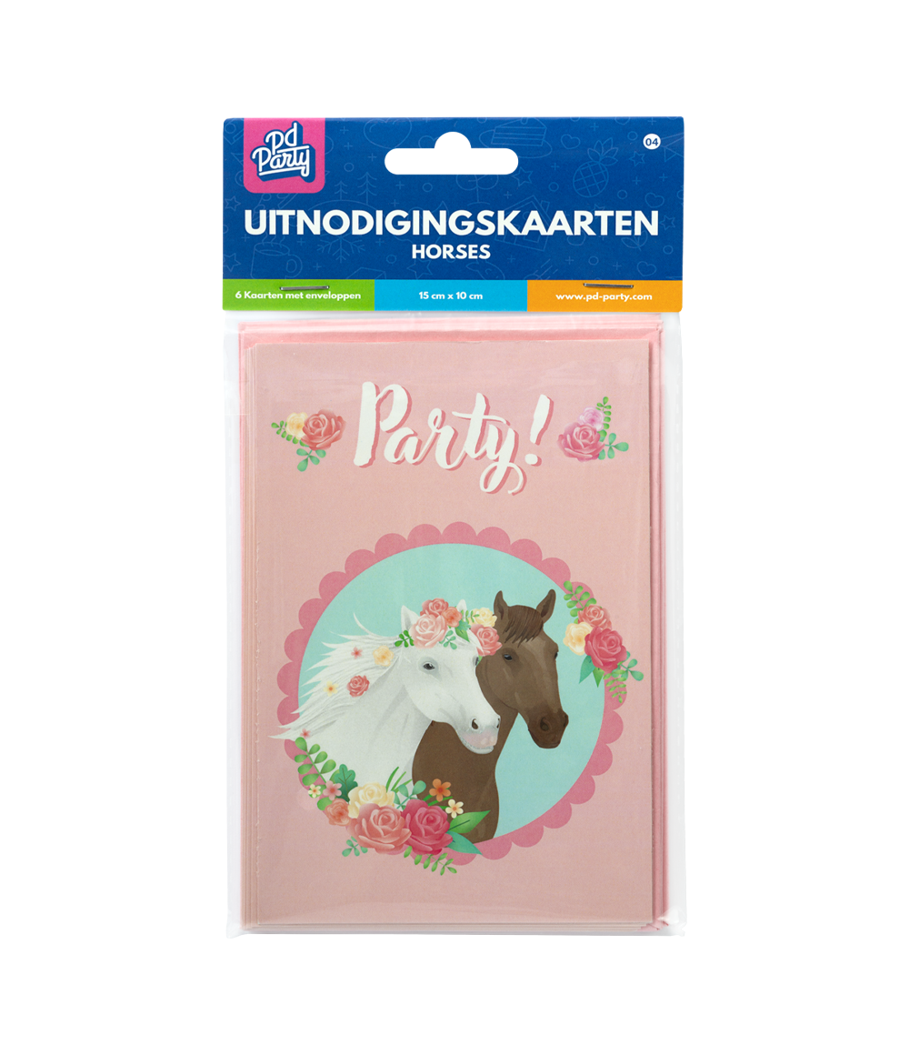 Paard Uitnodigingen 6st