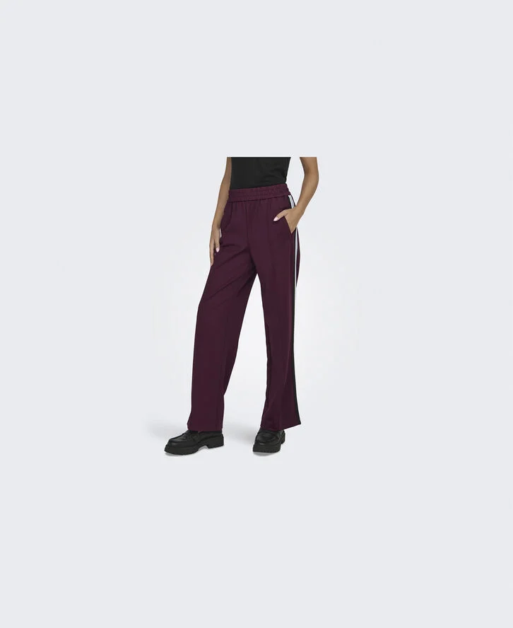 ONLY ONLWARM UP X TRACK PANT PNT Burgundy/w. soft chambray tape