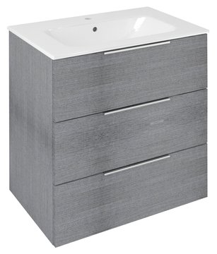 Sapho Cirasa wastafel onderkast 70x46x75cm met 3 lades grijs eiken