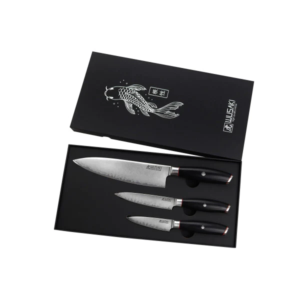 Coffret Fujiko Black 10Cr Wusaki 3 couteaux Wusaki