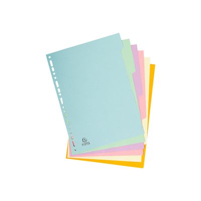 Exacompta Forever - Intercalaire 6 positions - A4 - carte recyclée couleurs pastel