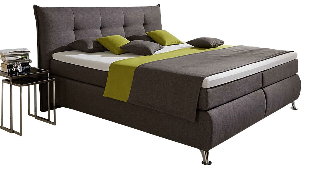 Boxspringbett Laos Stoffbezug Anthrazit ca. 180 x 200 cm H3