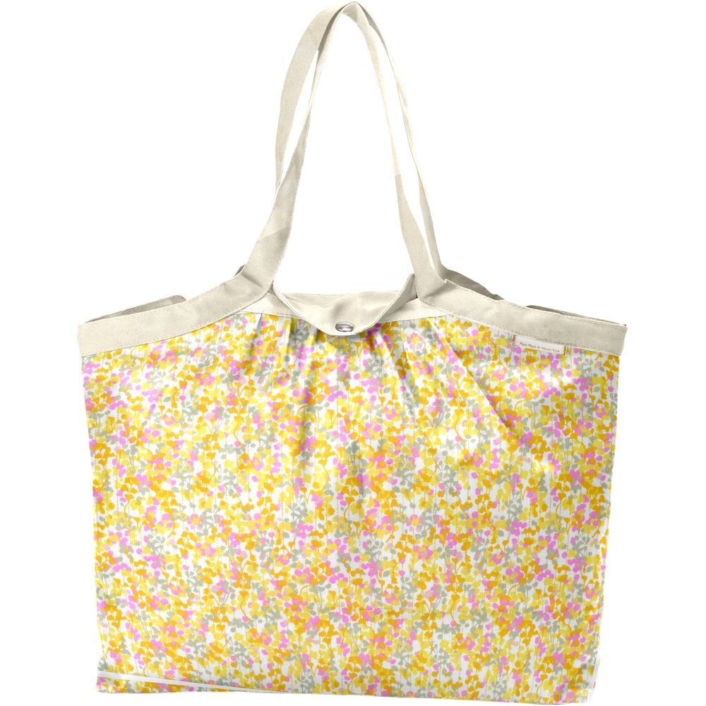Sac Cabas Taille Moyenne Plissé Mimosa Jaune Rose