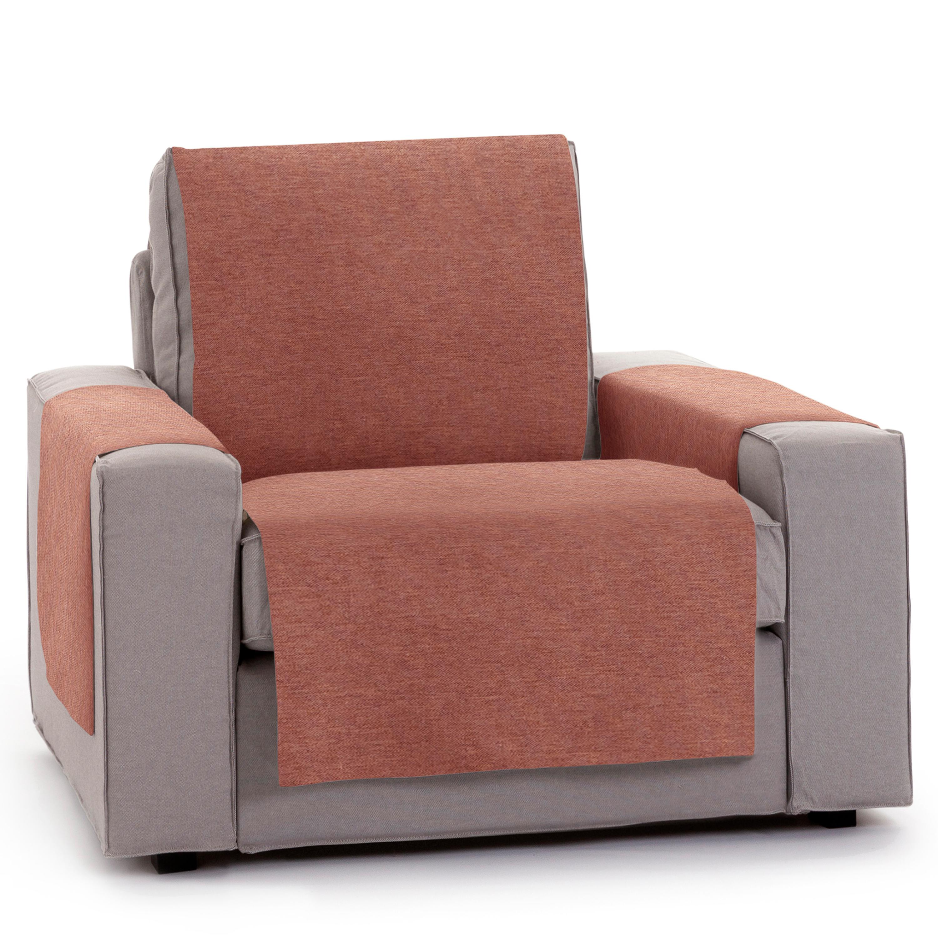 Capa Protetora para Sofá Vipalia de 1 Lugar / Relax na Cor Terracota, Modelo Brisa