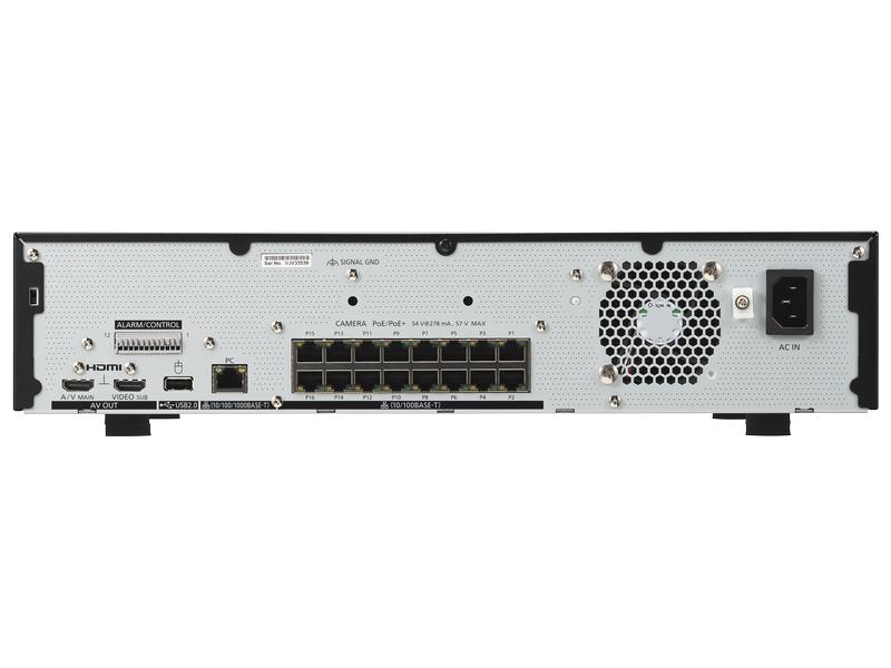 i-Pro Netzwerkrekorder WJ-NU301KG 16 Kanal ohne HDD Neue NVRs mit höherer Sicherheitsstufe und einfacher Installation mit integriertem PoE  Switch