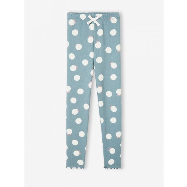 Vertbaudet Leggings em Malha Canelada Menina Verde-acinzentado, 14A
