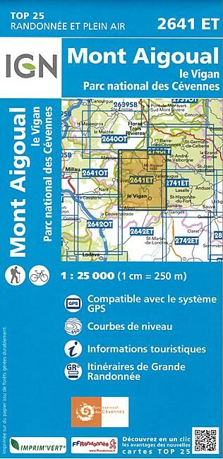 IGN - TOP25 2641ET MONT AIGOUAL 1 25 000