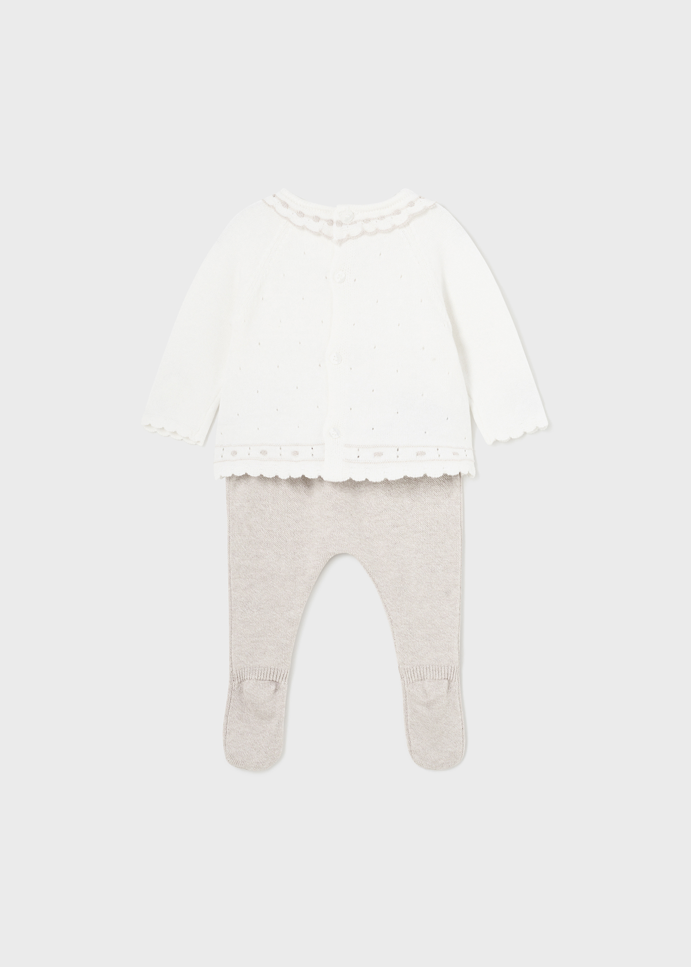 Conjunto de malha de 2 peças Better Cotton para recém-nascidos na cor nude.